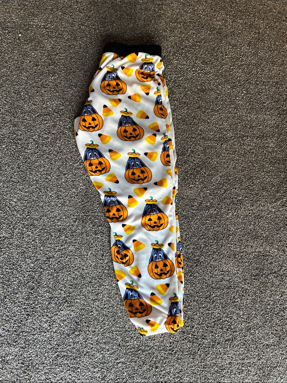 Disney Halloween Eeyore Winnie Pooh Pumpkin Fleece Joggers Sleep Lounge Pants
